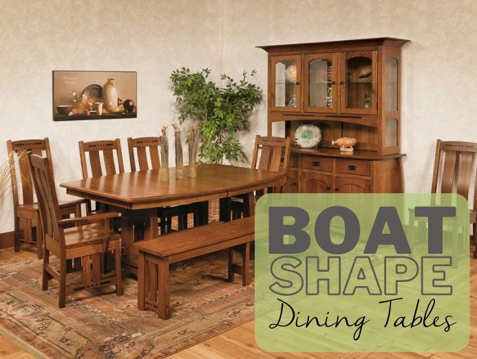 Boat Shape Dining Tables Made From Solid Wood