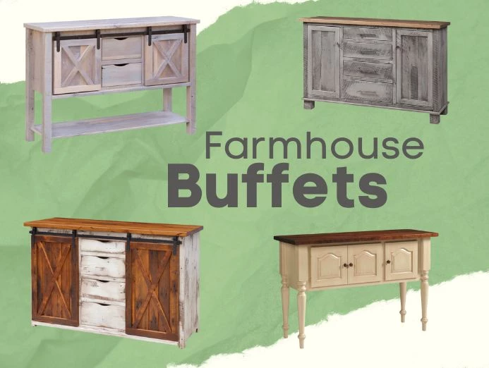 Farmhouse Sideboards and Buffets Made With Solid Wood