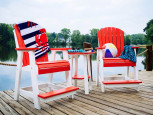 Red and White Tahiti Balcony Table and Chairs