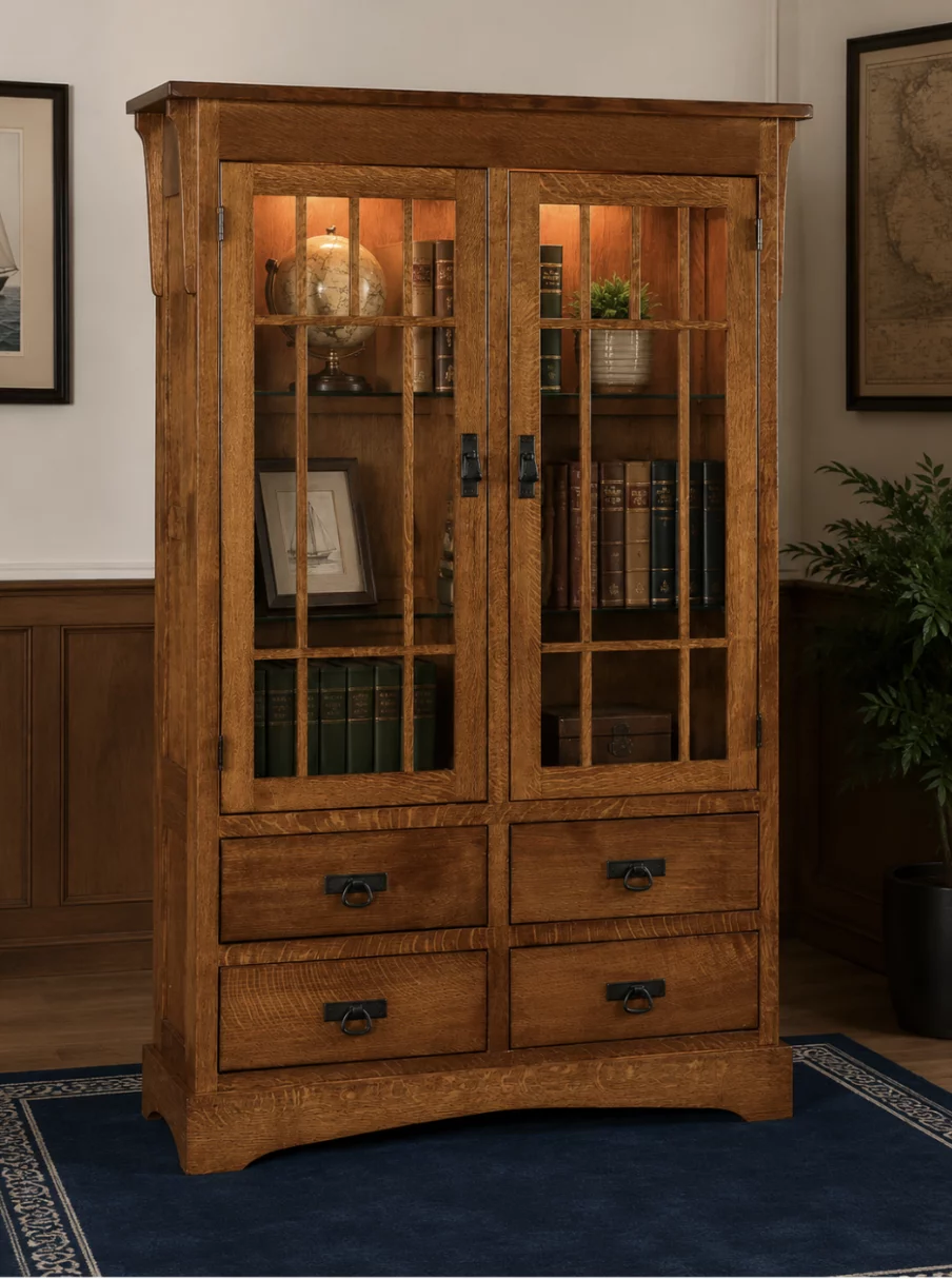 Bookcases With Lights: Eight Amish Designs That Show Off Your Collection