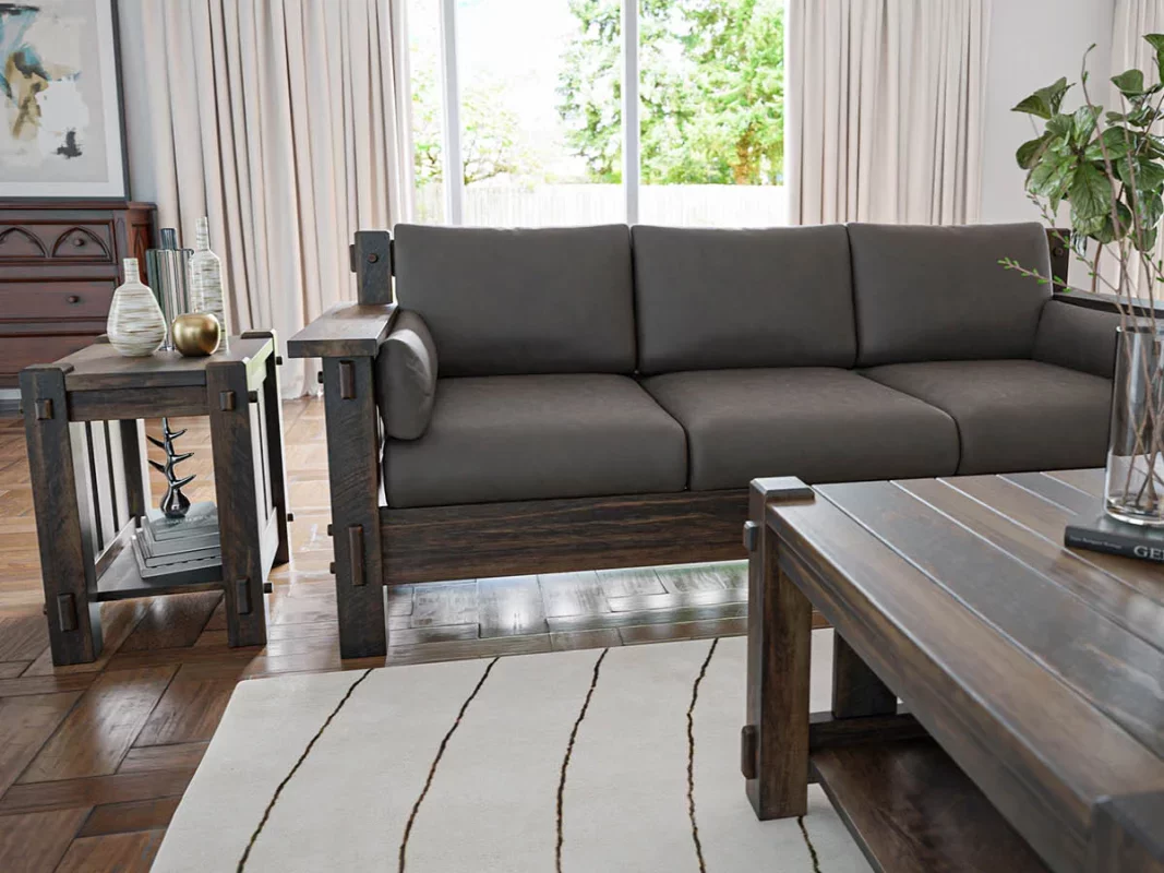 Mission Style Sofas Handcrafted in Leather or Fabric