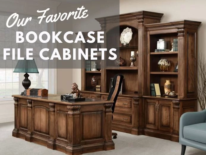 Solid Wood File Cabinet Bookcases - Combining Shelves and Drawers for the Office