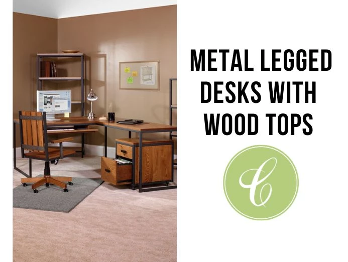 14+ Metal Legged Desks With Wood Tops by Amish