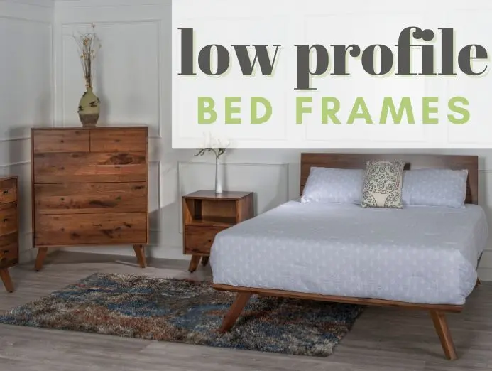Low Profile Bed Frame Made From Solid Wood