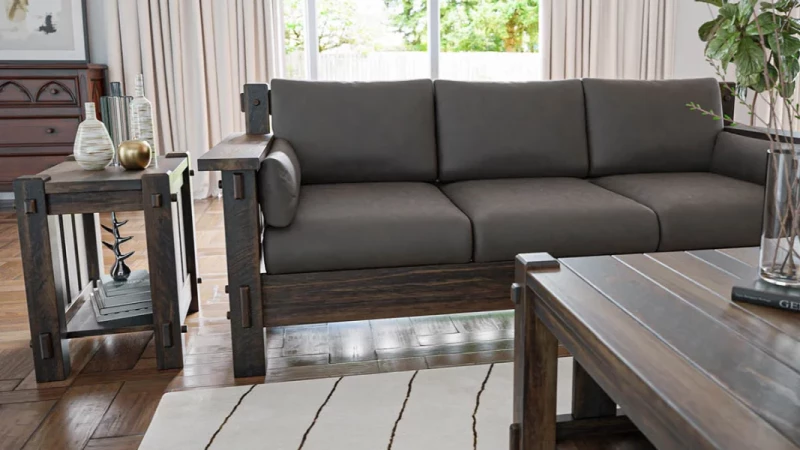 Mission Style Sofas Handcrafted in Leather or Fabric