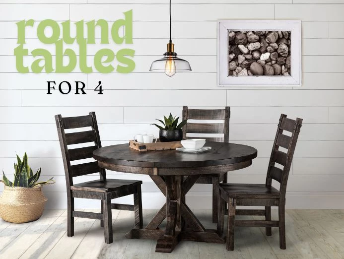 Solid Wood Round Dining Tables for 4