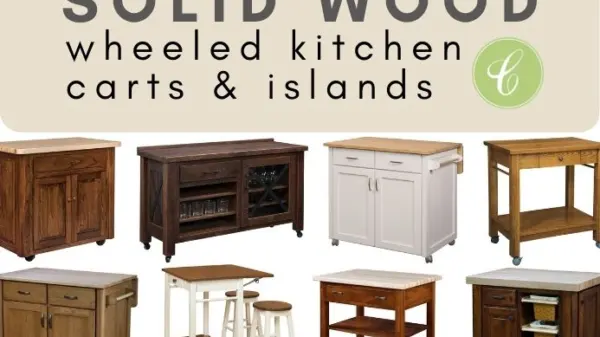 Wheeled (Rolling) Kitchen Carts and Islands - Solid Wood