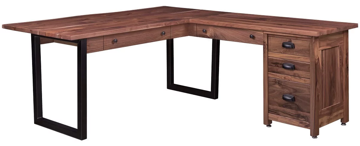 Chadron L-Shaped Desk With Live Edge