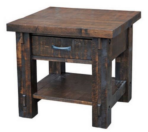 Solid Wood End Table Style Guide, Rustic Wood End Table With Drawer