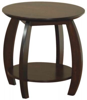 Bromley Round End Table in Brown Maple