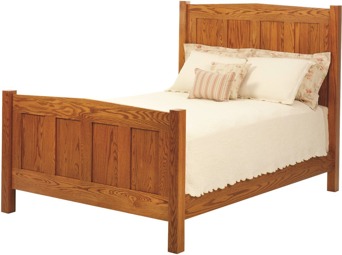 Cascade Locks Panel Bed in Solid Oak 
