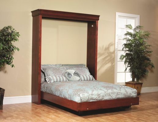 Charlemagne Cherry Murphy Bed, Solid Wood Queen Murphy Bed