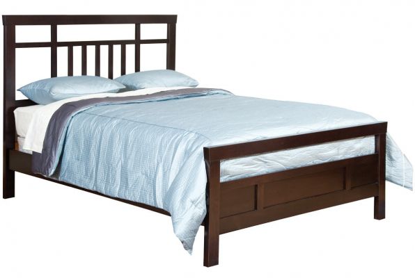 Brookville Contemporary Bed in Brown Maple