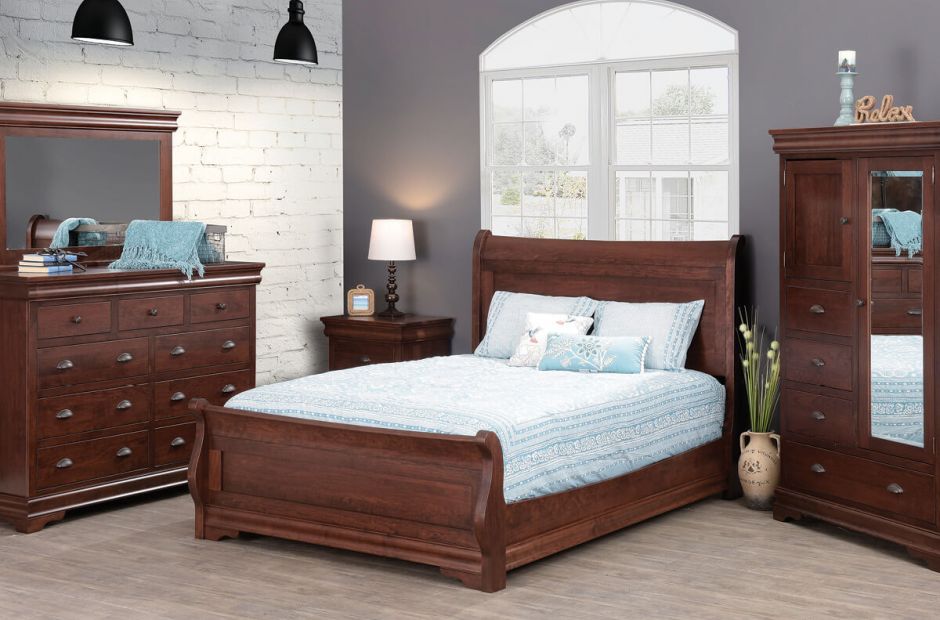 Marseille Sleigh Bedroom Furniture Set - Countryside Amish ...