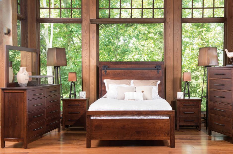 wesley barn door bedroom set - countryside amish furniture