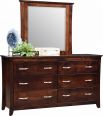 Brown Maple Dresser and Mirror