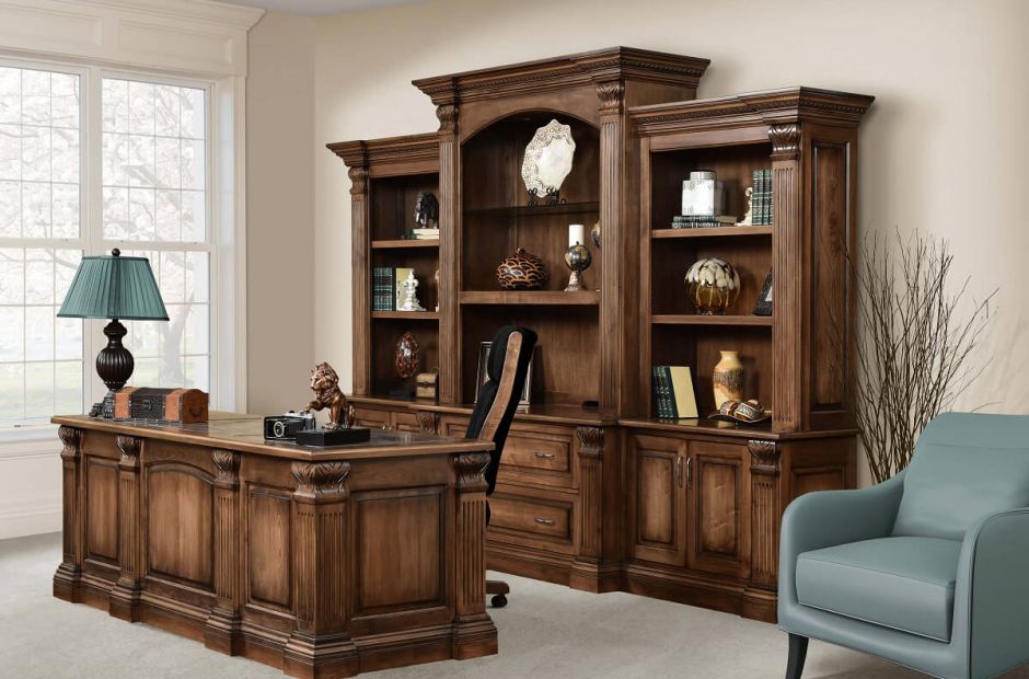 Fairbanks Handmade Executive Office Set, Professional Office Furniture Sets