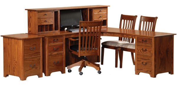 Atlanta Ridge L-Desk and File Cabinet