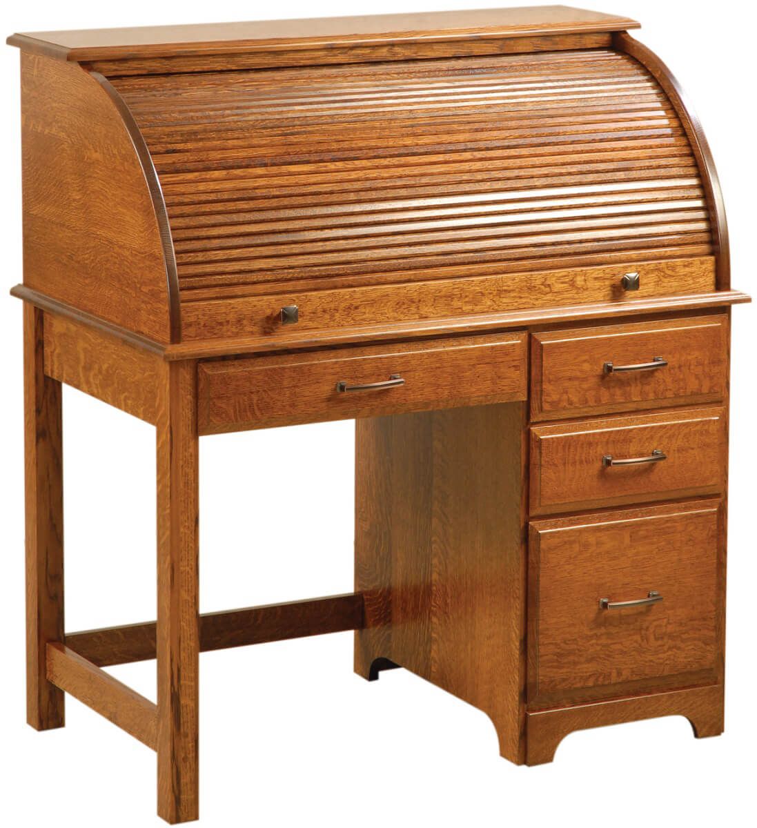 Roll Top Desk Countryside Amish Furniture, Oak Roll Top Desk Small