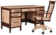Rustic Walnut and Brown Maple Office Desk