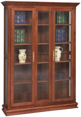 Radella Glass Door Bookcase in Cherry