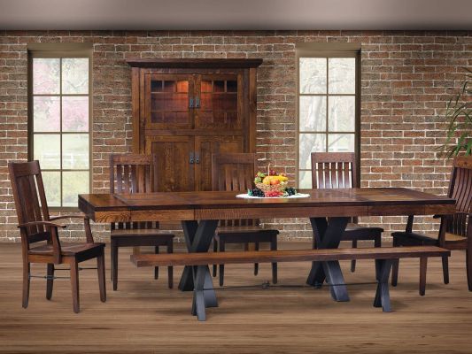 Marquette Table With Metal Base Countryside Amish Furniture