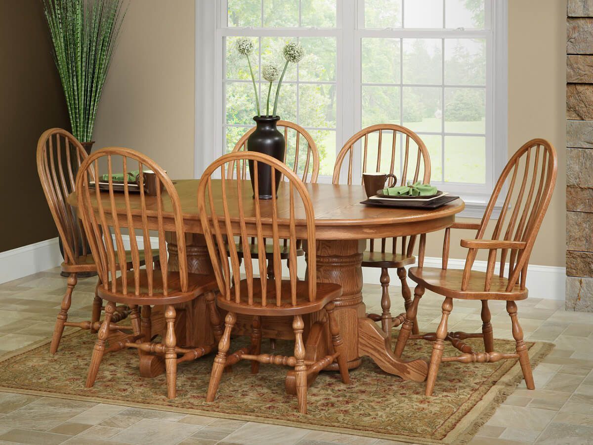 Spring Meadow Oval Pedestal Dining Table Countryside Amish Furniture
