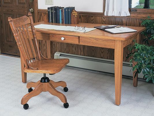 Solid Wood Oak Library Table