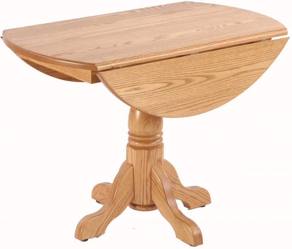 Rhett S Round Drop Leaf Table, Round Oak Table With Leaf
