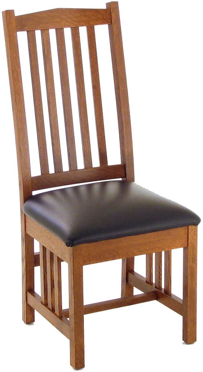 Mission Chair with Leather Seat