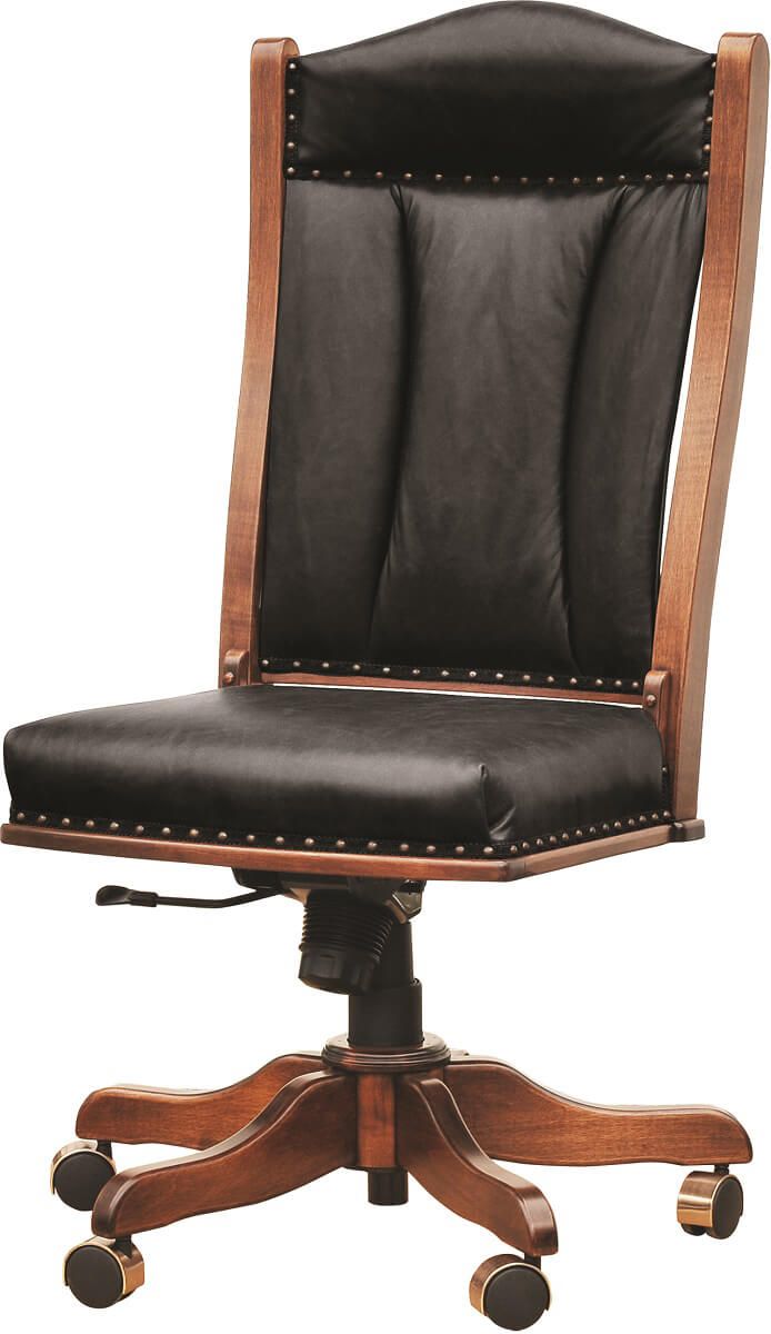 Black Leather Office Side Chair