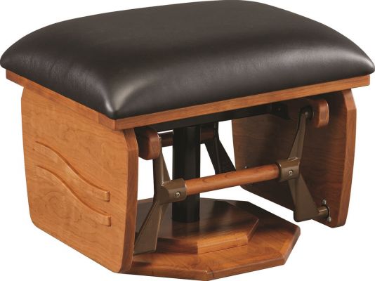 Mason Gliding Ottoman with leather upholstery