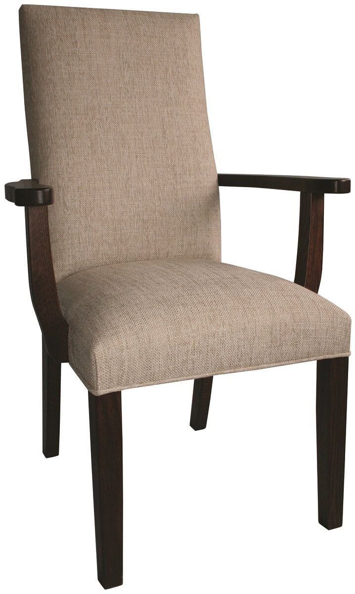 Crescent Upholstered Dining Arm Chair