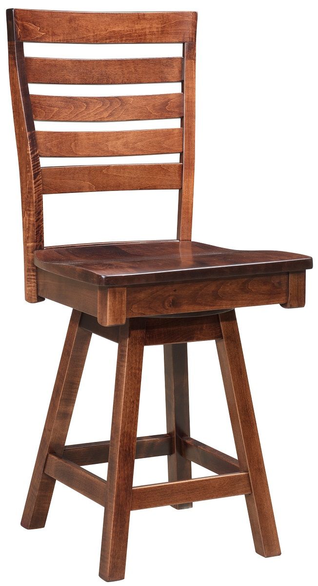 Elgin Swivel Ladderback Pub Chair Countryside Amish Furniture