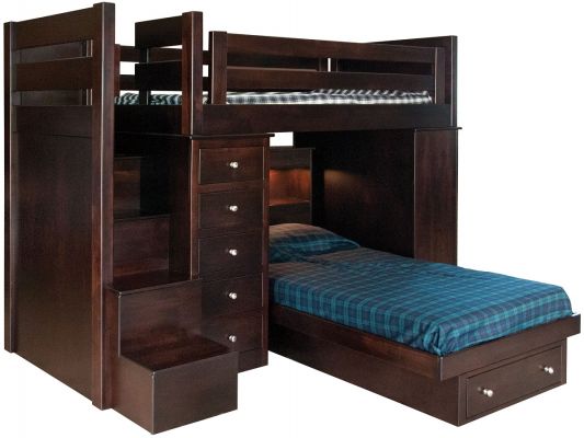 Madison Park Twin Loft Bed, Wooden Loft Bed With Storage