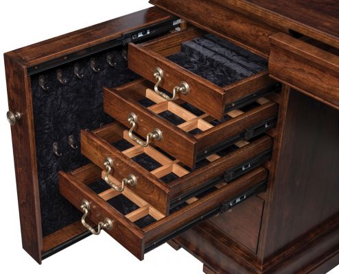 Pullout Jewelry Drawers in Left Pedestal