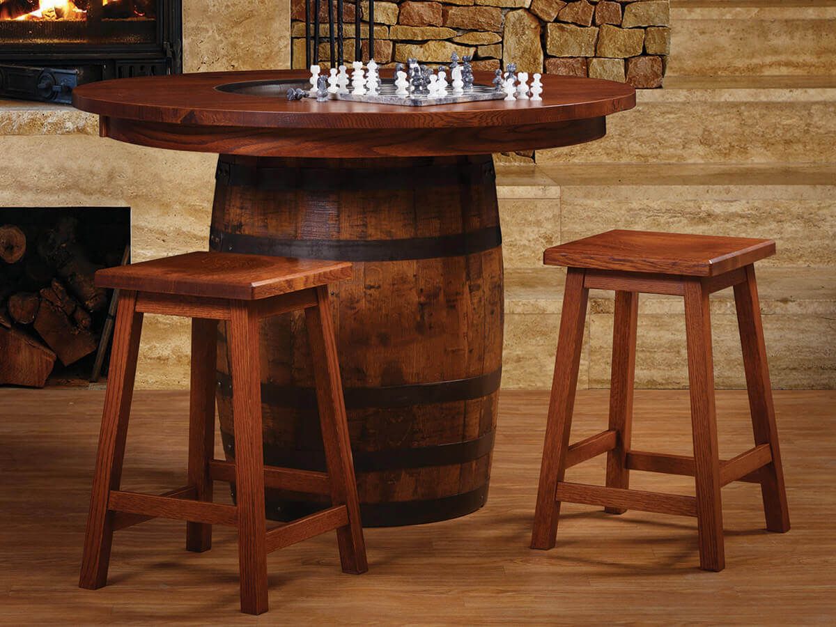 La Coste Barrel Table and Harlan Stools