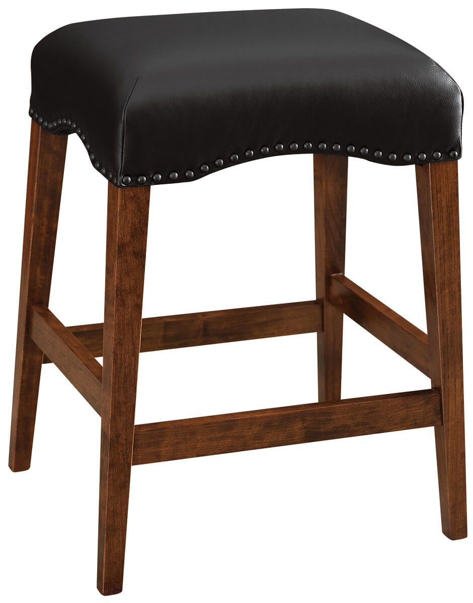 Modern Bar Stool with Leather Seat