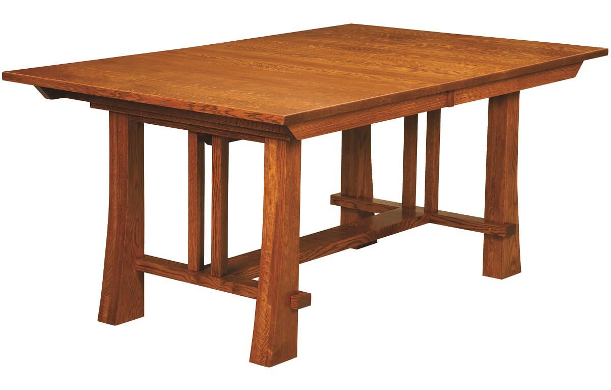 Harding Craftsman Style Trestle Table, Trestle Style Dining Room Tables