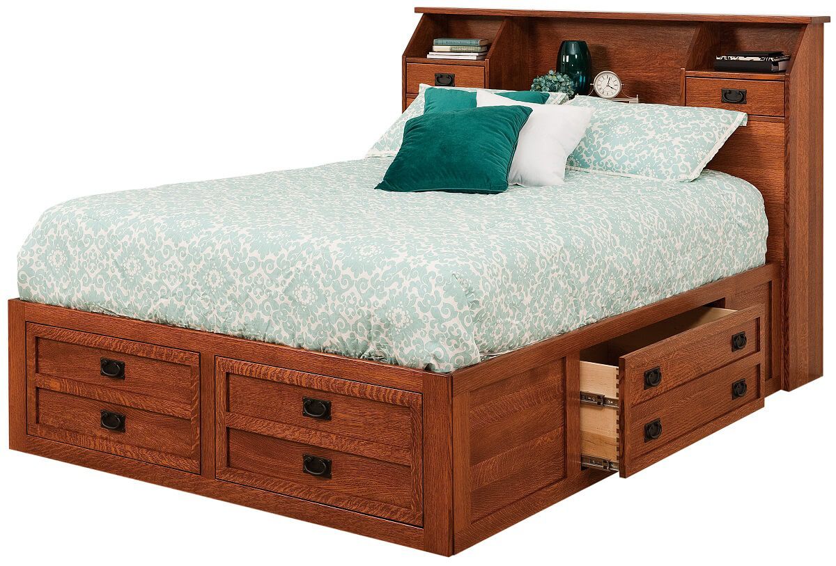 Mandeville Amish Storage Bed, Solid Wood Storage Bed