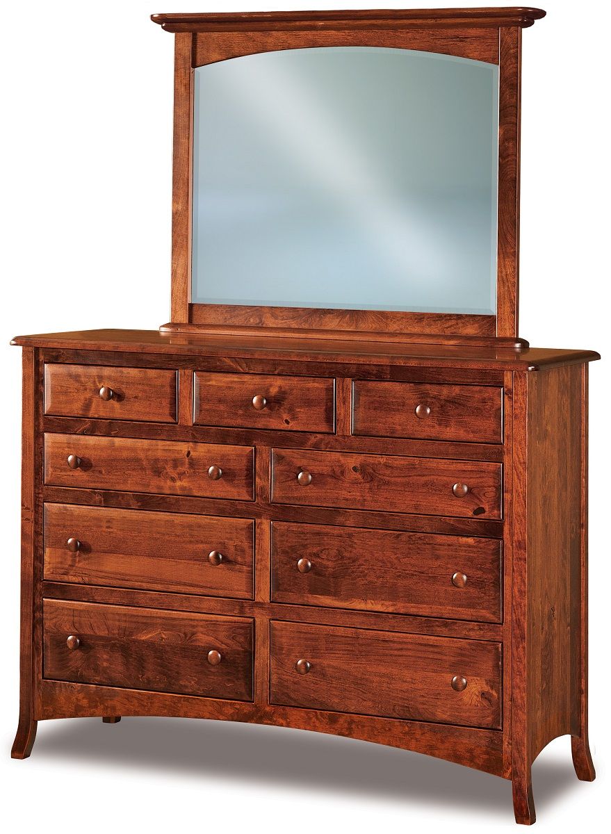 Bradley Tall Mirrored Dresser - Countryside Amish Furniture