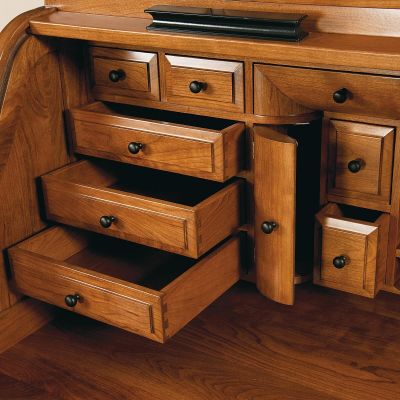 Dovetailed Roll Top Desk Drawers