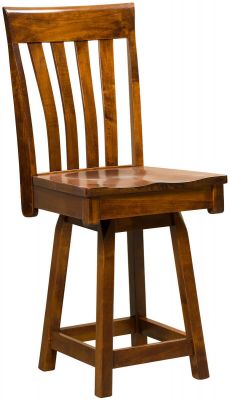 Castleton Swivel Bar Chair in Brown Maple