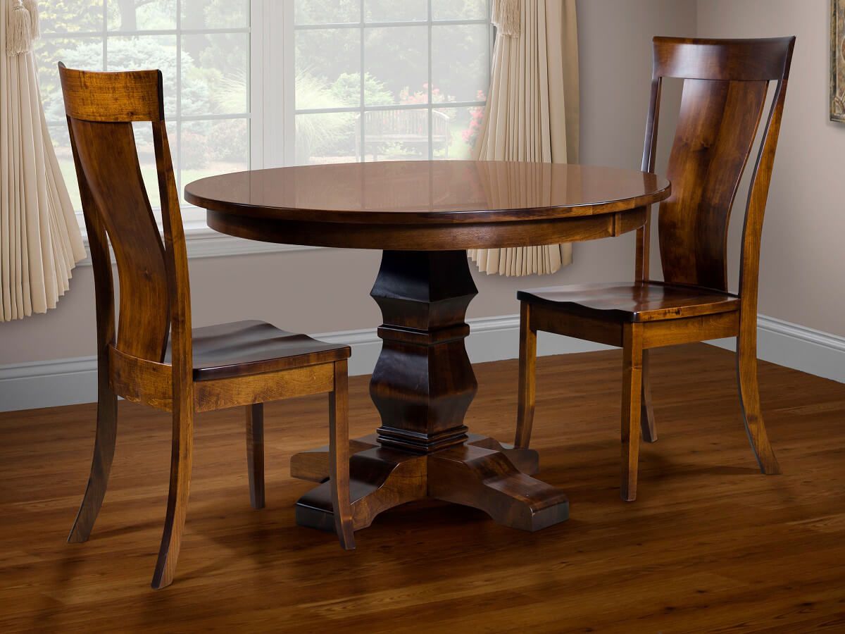 Duvall Pedestal Table and Demeter Side Chairs