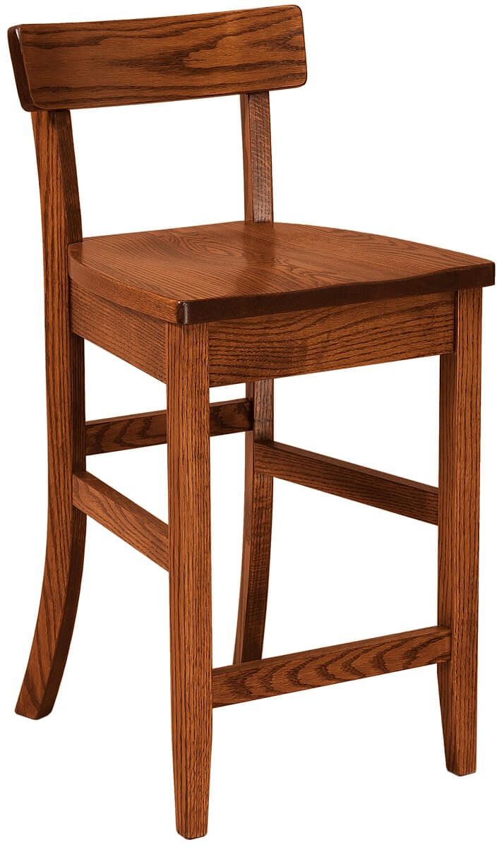Oak Low Back Bar Chair