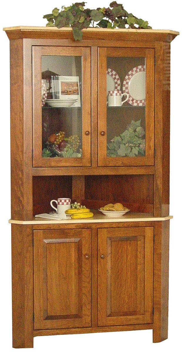 Cutler Bay Custom Corner Hutch Countryside Amish Furniture