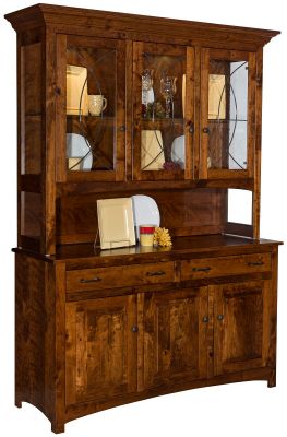 Logan Mill China Cabinet in Rustic Cherry