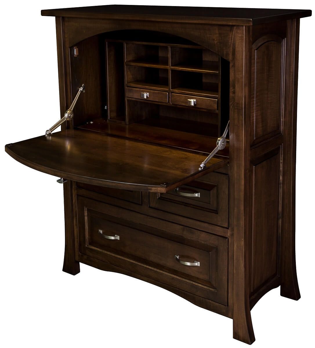 Brown Maple Amish Secretary Desk