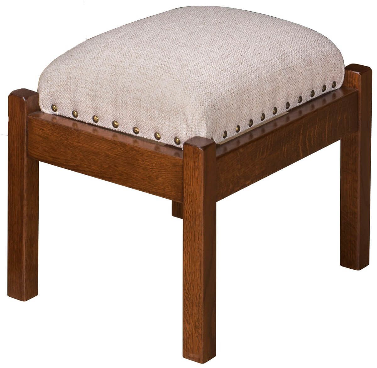 Solid Wood Footrest with Cushion