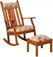 Oak Amish Rocking Chair and Footrest